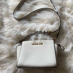 Michael Kors White with Gold Hardware Crossbody